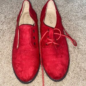 Ollio Red Women's Flats & Loafers
